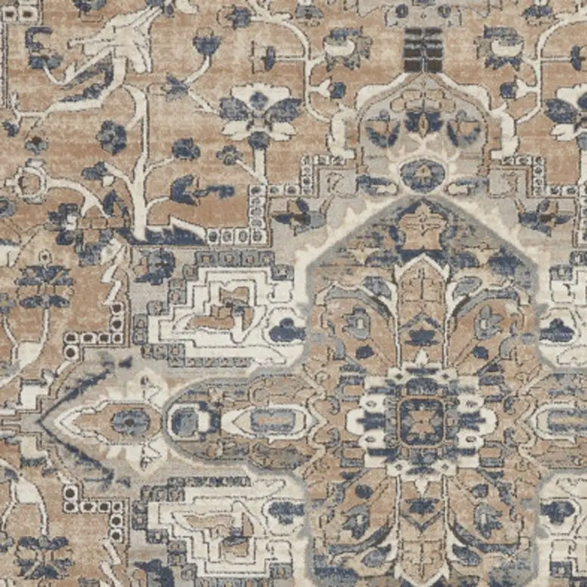 Ivory Floral Power Loom Area Rug Photo 7
