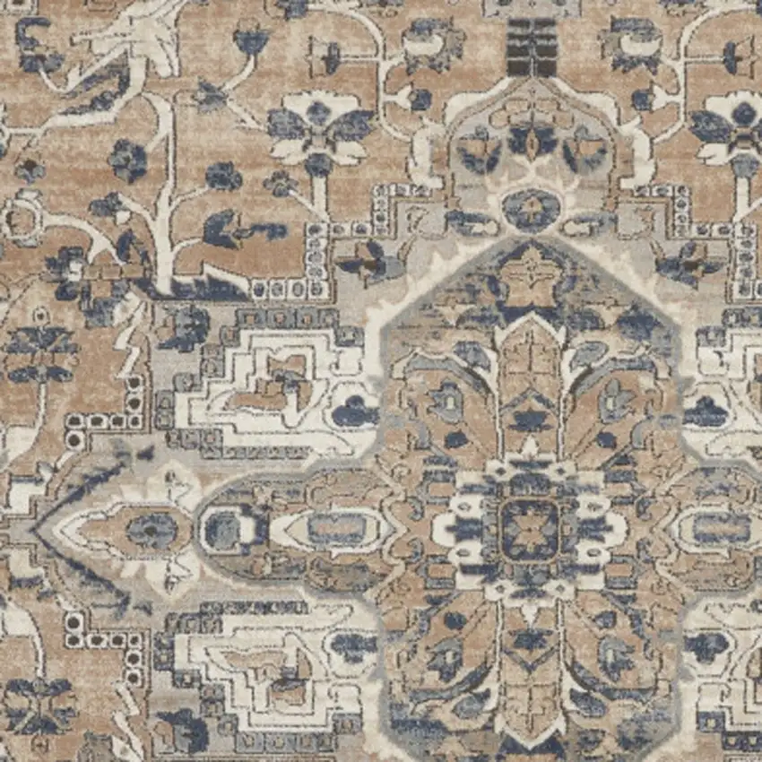Ivory Floral Power Loom Area Rug Photo 7
