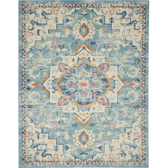 Ivory Floral Power Loom Area Rug Photo 2