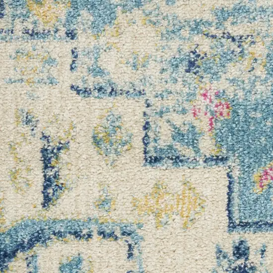 Ivory Floral Power Loom Area Rug Photo 7