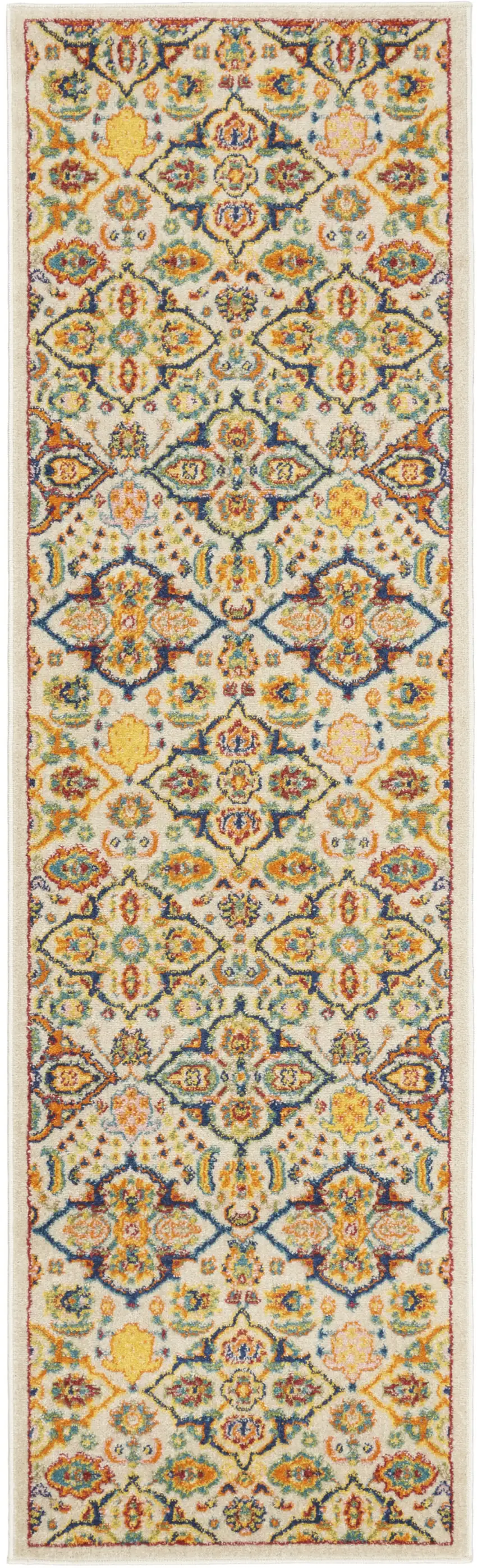 Ivory Floral Power Loom Area Rug Photo 4