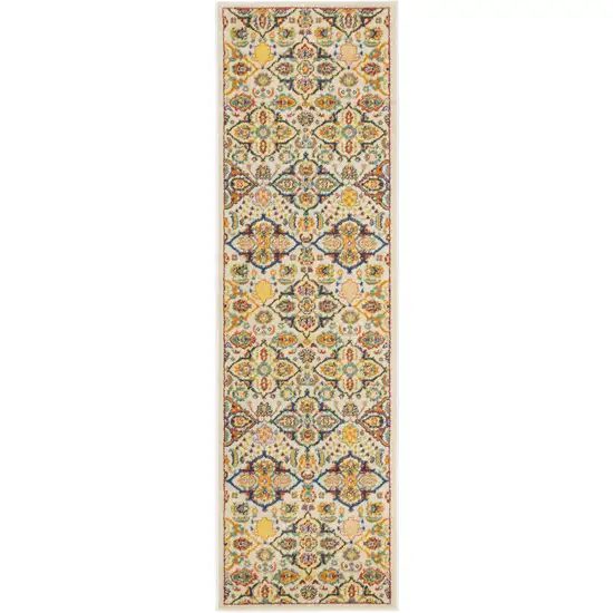 Ivory Floral Power Loom Area Rug Photo 5