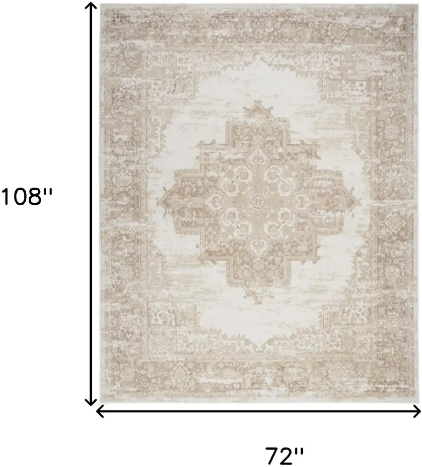 Ivory Floral Power Loom Area Rug Photo 3
