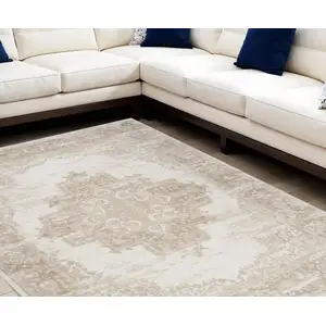 Photo of Ivory Floral Power Loom Area Rug