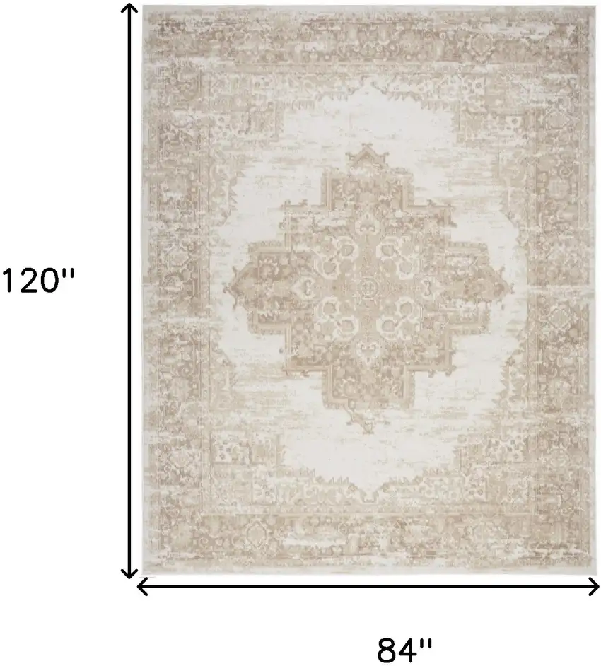 Ivory Floral Power Loom Area Rug Photo 3