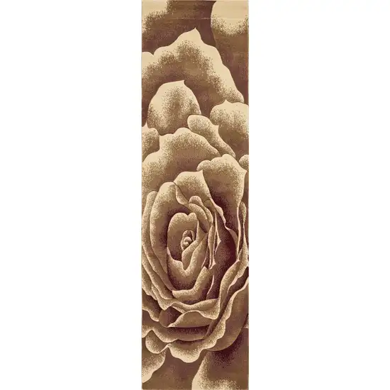 Ivory Floral Runner Rug Photo 1
