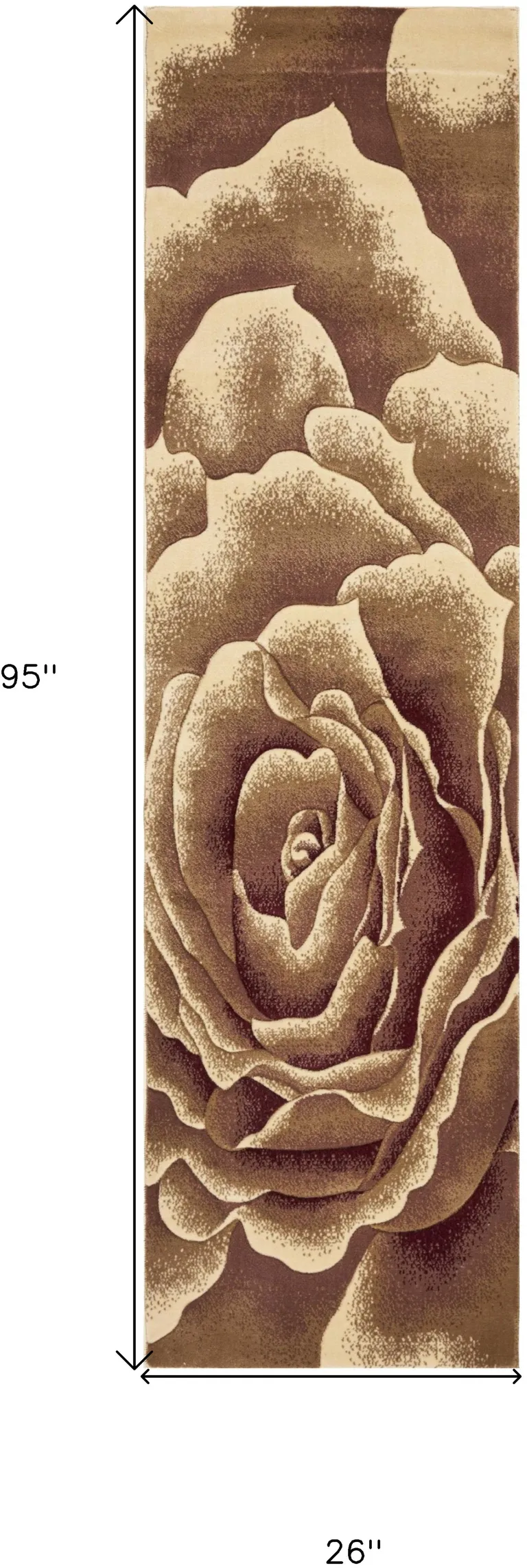 Ivory Floral Runner Rug Photo 5