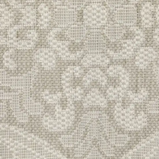Gray and Ivory Floral Stain Resistant Indoor Outdoor Area Rug Photo 9