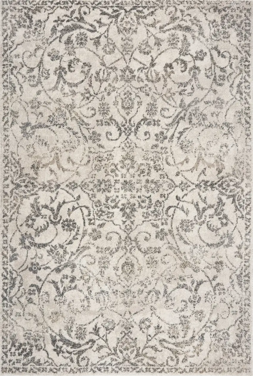 Ivory Floral Vines Area Rug Photo 5