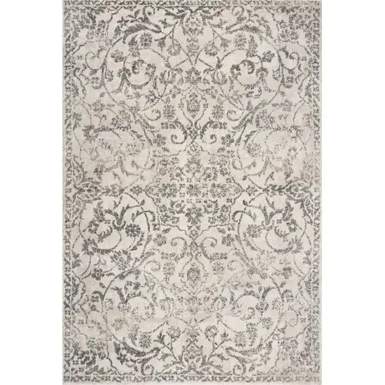 Ivory Floral Vines Area Rug Photo 5