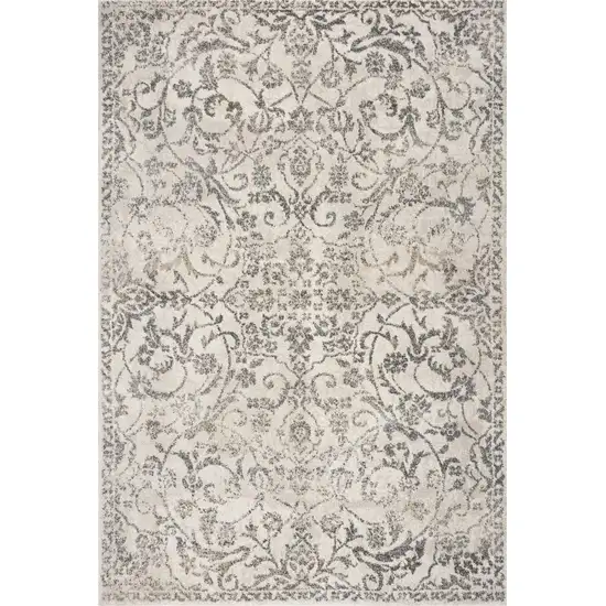 Ivory Floral Vines Area Rug Photo 1