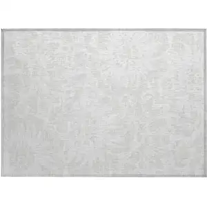 Photo of Ivory Floral Washable Non Skid Indoor Outdoor Area Rug