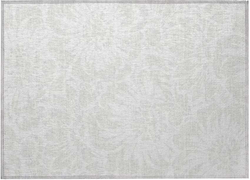 Ivory Floral Washable Non Skid Indoor Outdoor Area Rug Photo 4