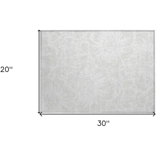 Ivory Floral Washable Non Skid Indoor Outdoor Area Rug Photo 3
