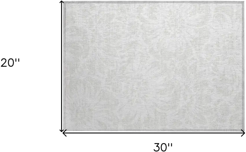 Ivory Floral Washable Non Skid Indoor Outdoor Area Rug Photo 3