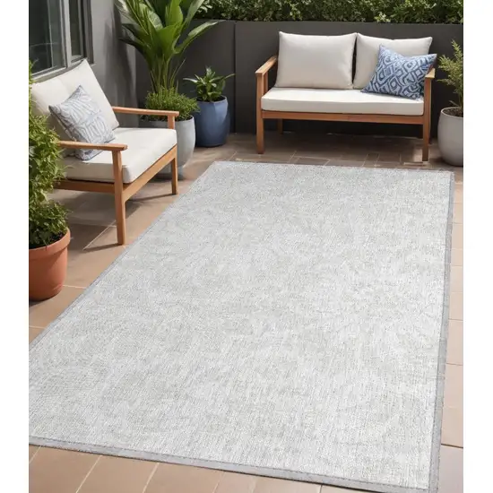 Ivory Floral Washable Non Skid Indoor Outdoor Area Rug Photo 1