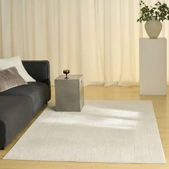 Ivory Geometric Area Rug Photo 6