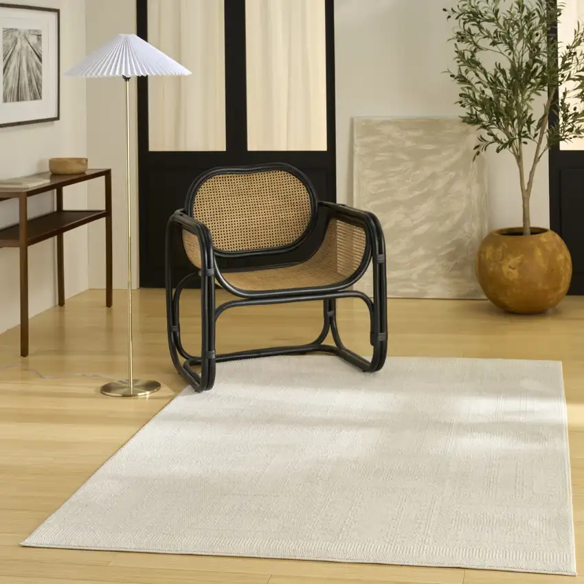 Ivory Geometric Area Rug Photo 6