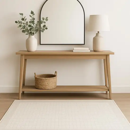 Ivory Geometric Area Rug Photo 1