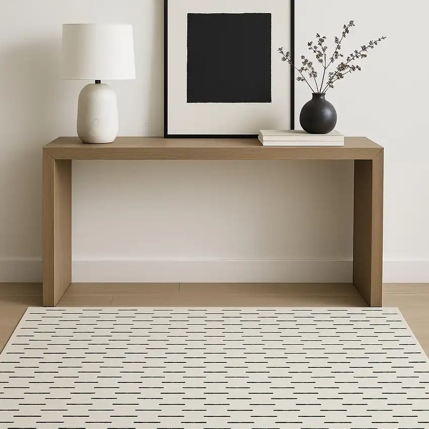 Ivory Geometric Area Rug Photo 1