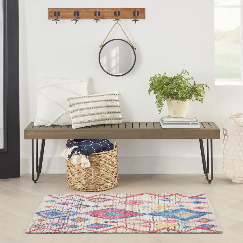 Ivory Geometric Area Rug Photo 5