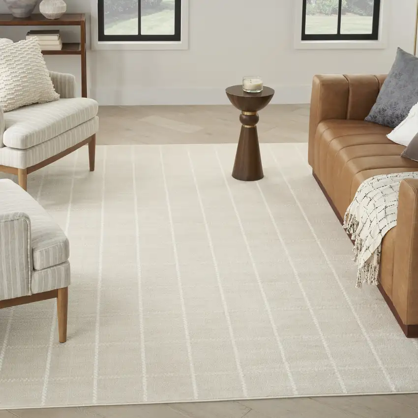 Ivory Geometric Area Rug Photo 4
