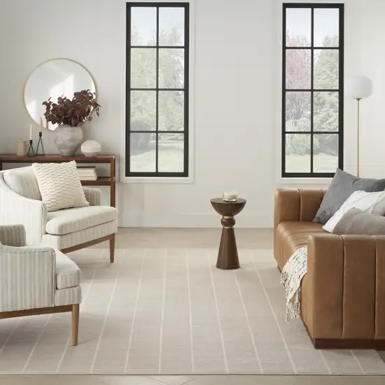 Ivory Geometric Area Rug Photo 5