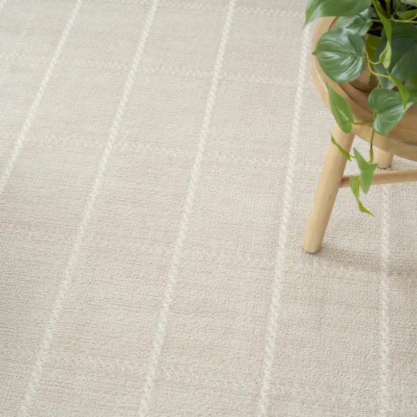 Ivory Geometric Area Rug Photo 9