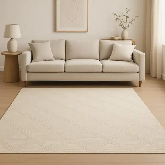 Ivory Geometric Area Rug Photo 1
