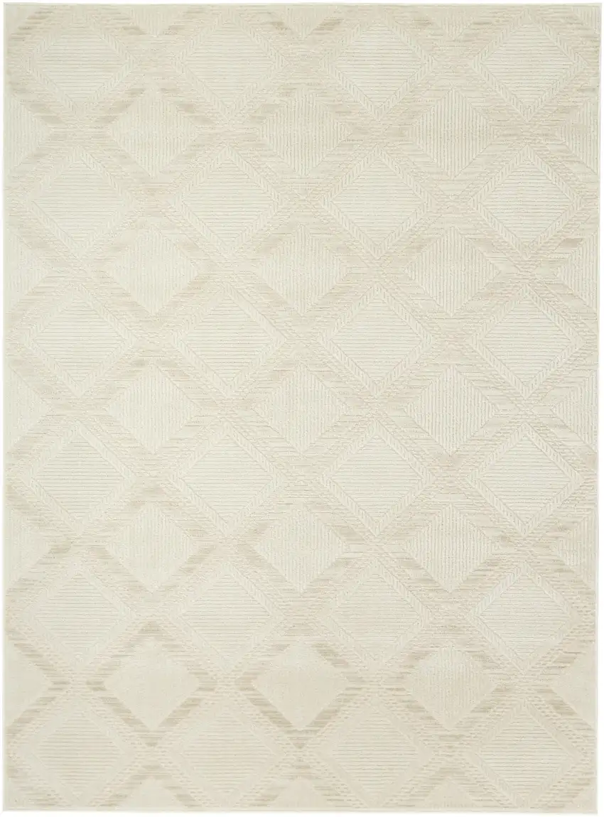 Ivory Geometric Area Rug Photo 7