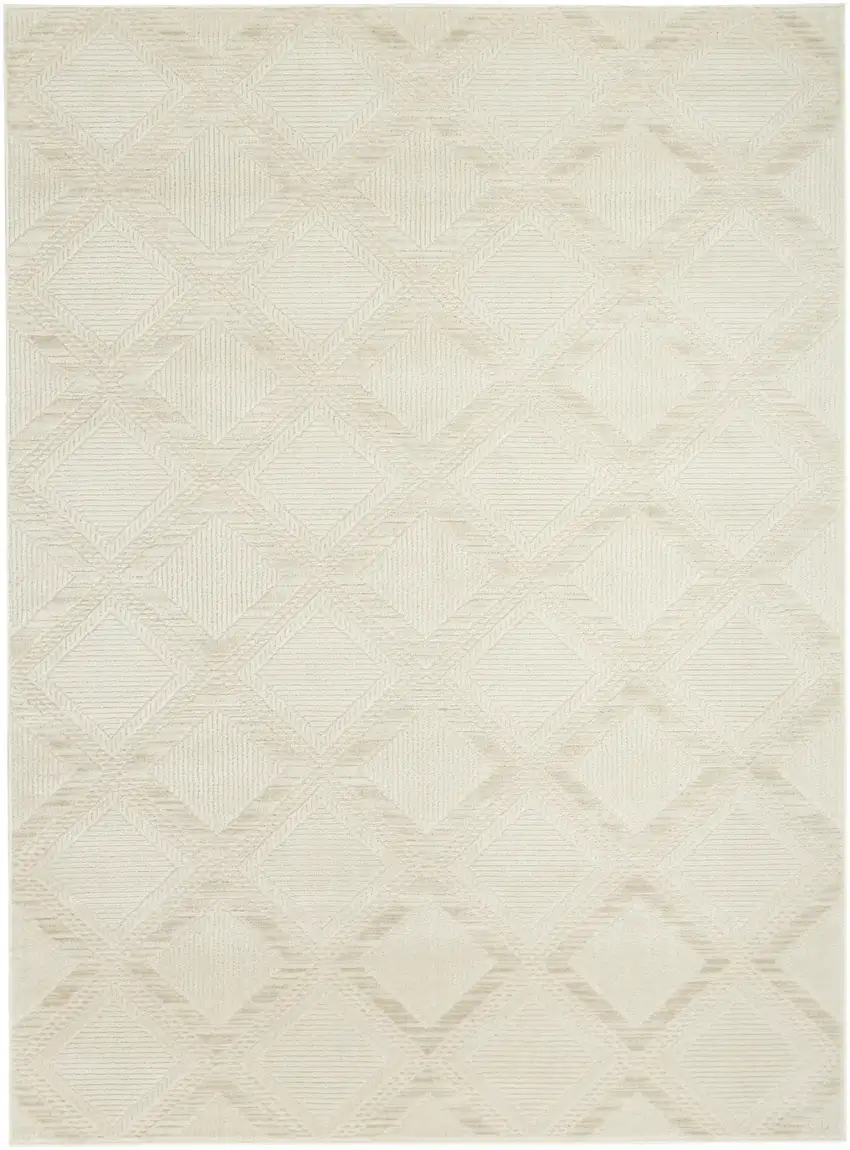 Ivory Geometric Area Rug Photo 9