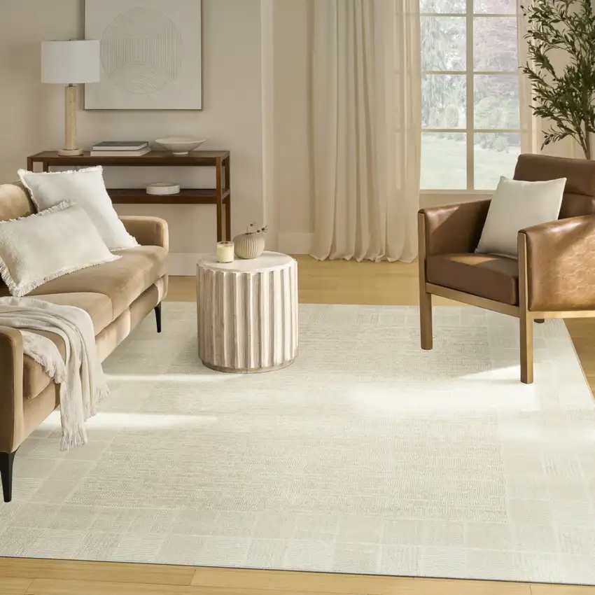 Ivory Geometric Area Rug Photo 7