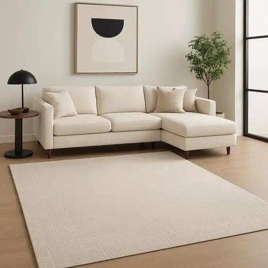 Ivory Geometric Area Rug Photo 1