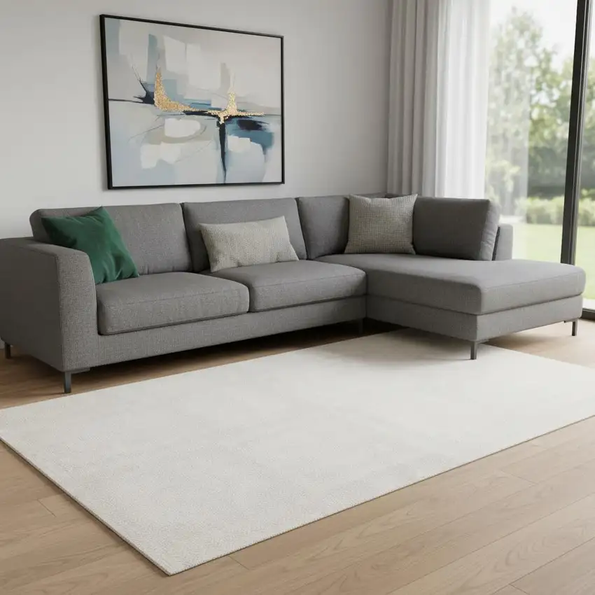 Ivory Geometric Area Rug Photo 1