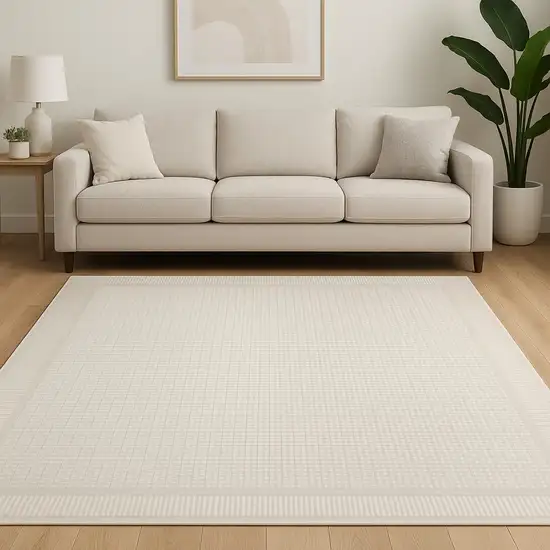 Ivory Geometric Area Rug Photo 1