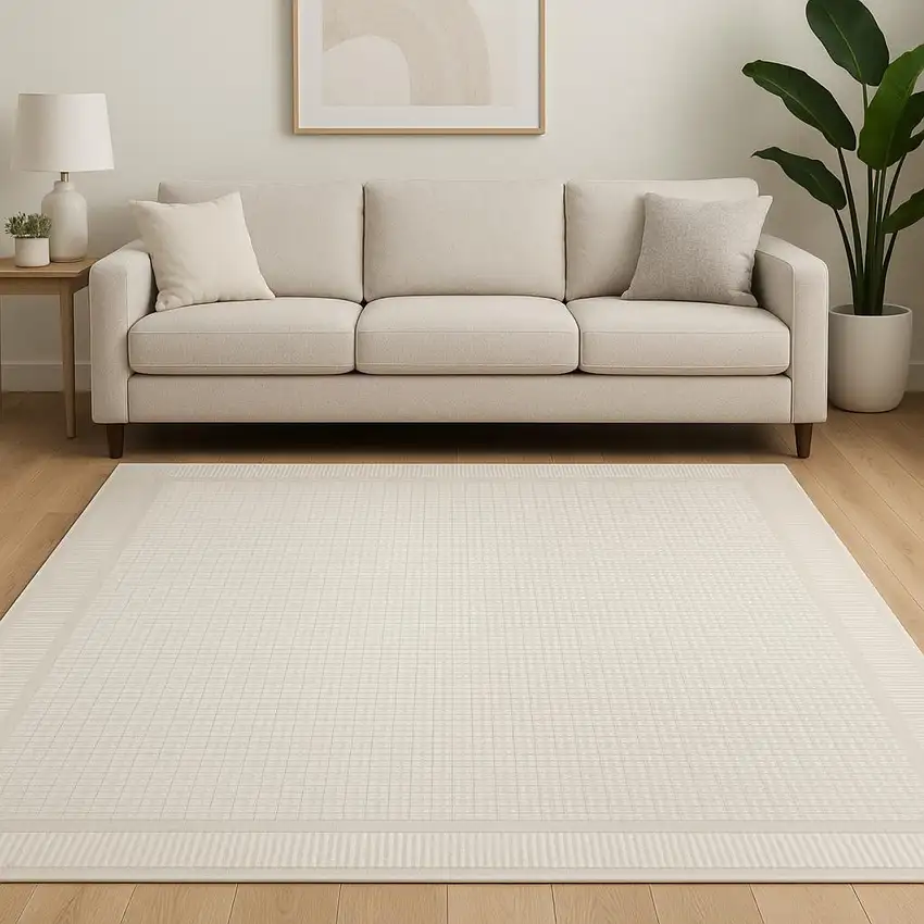 Ivory Geometric Area Rug Photo 1