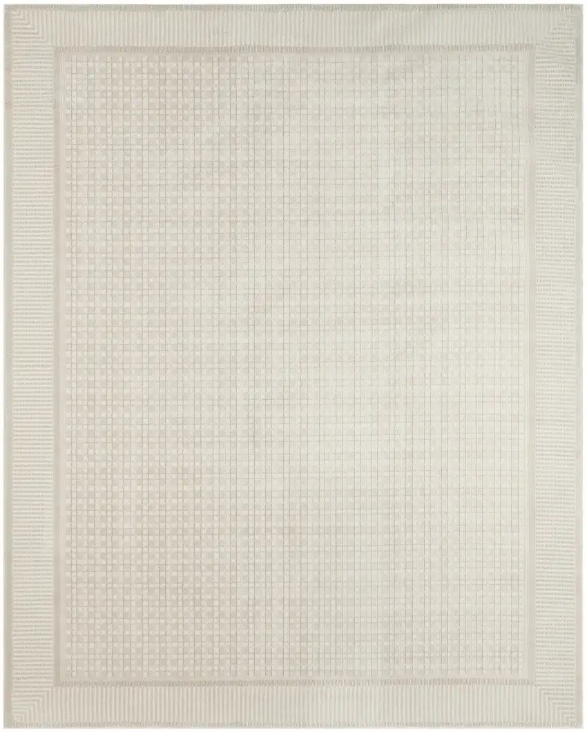 Ivory Geometric Area Rug Photo 6