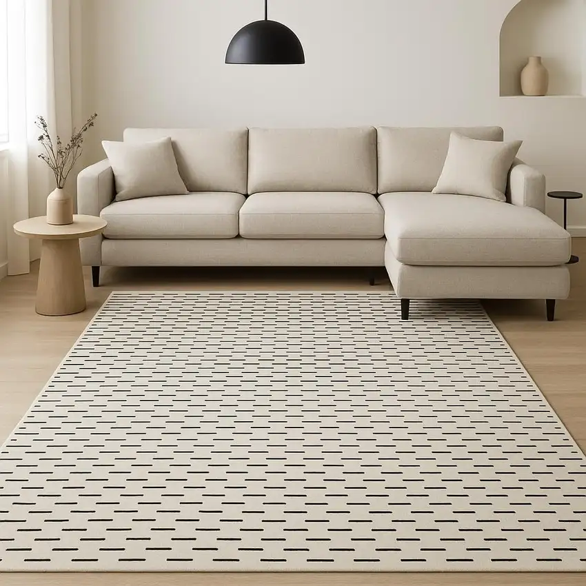 Ivory Geometric Area Rug Photo 1