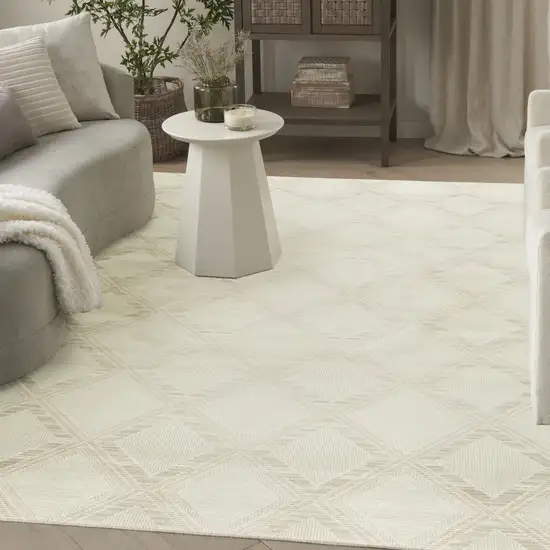 Ivory Geometric Area Rug Photo 5