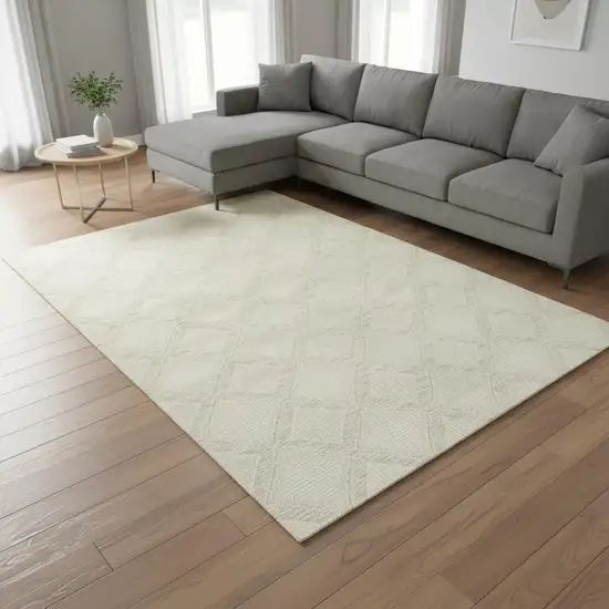 Ivory Geometric Area Rug Photo 1