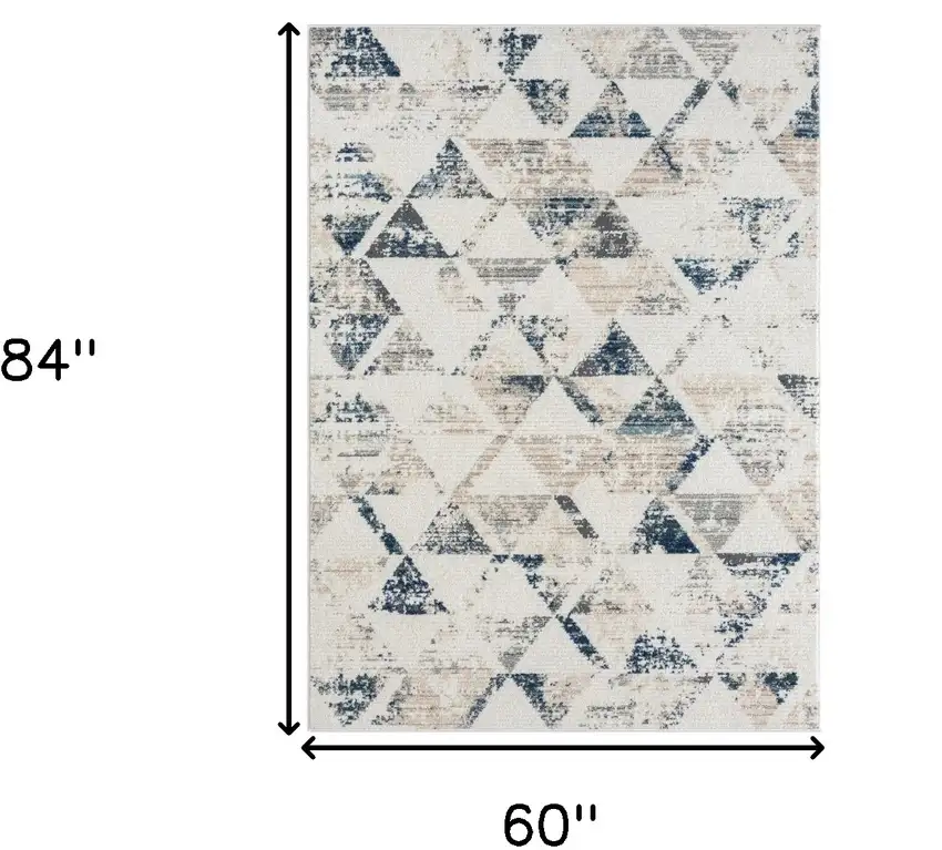 Ivory Geometric Area Rug Photo 8