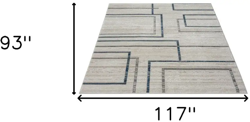 Ivory Geometric Area Rug Photo 9