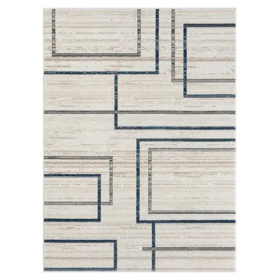 Ivory Geometric Area Rug Photo 3
