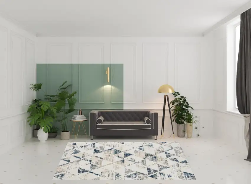 Ivory Geometric Area Rug Photo 2