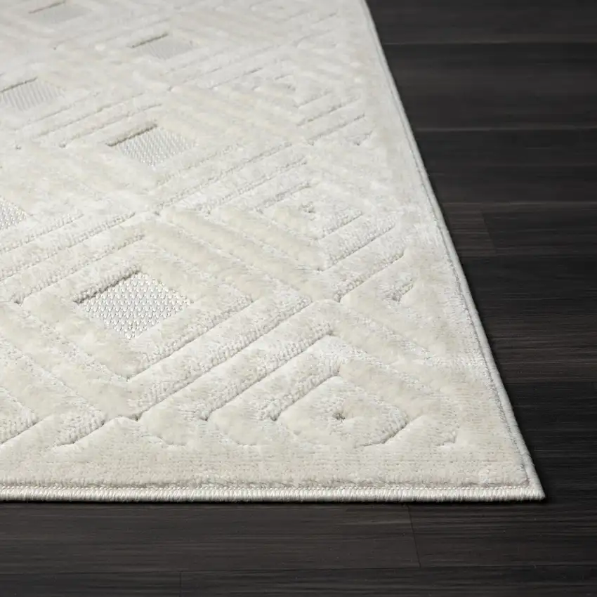 Ivory Geometric Area Rug Photo 3