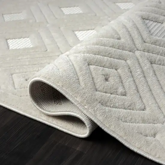 Ivory Geometric Area Rug Photo 5