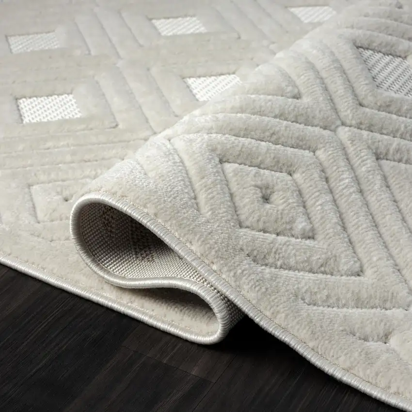 Ivory Geometric Area Rug Photo 5
