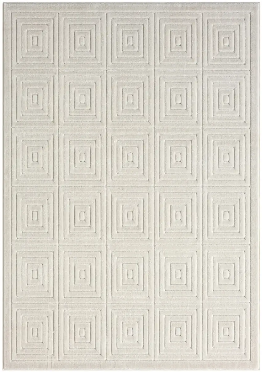 Ivory Geometric Area Rug Photo 1