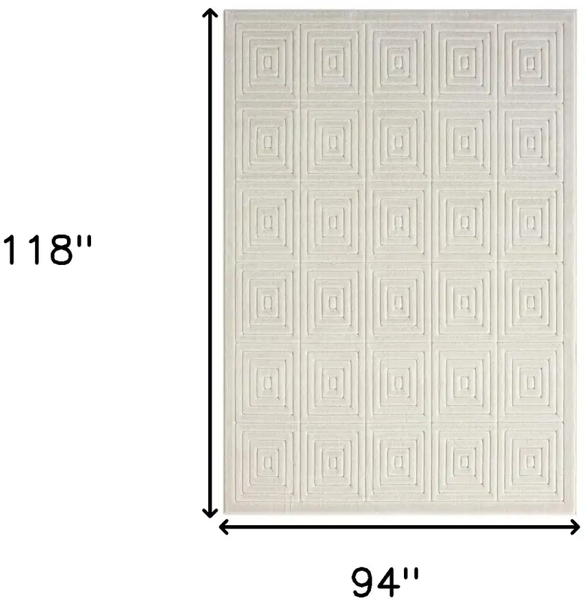 Ivory Geometric Area Rug Photo 3