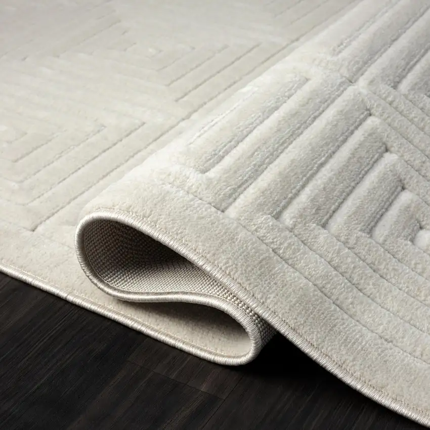 Ivory Geometric Area Rug Photo 5